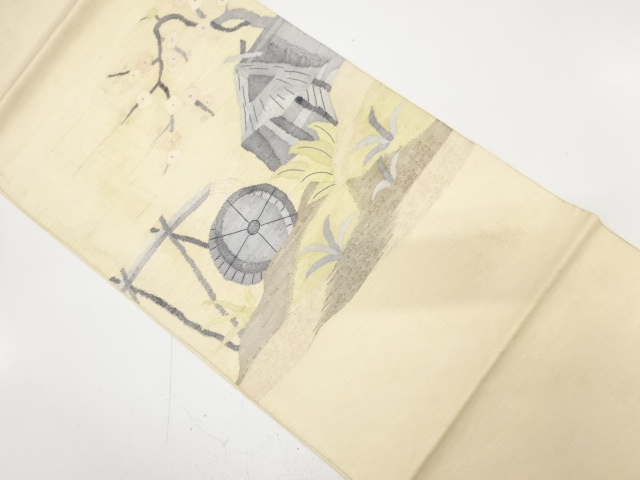 JAPANESE KIMONO / ANTIQUE FUKURO OBI / SILK / TSUMUGI / WOVEN UME